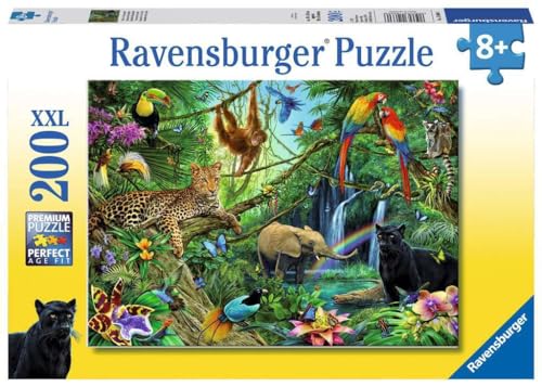 Ravensburger Kinderpuzzle - 12660 Tiere im Dschungel - Tier-Puzzle für Kinder ab 8 Jahren, mit 200 Teilen im XXL-Format von Ravensburger