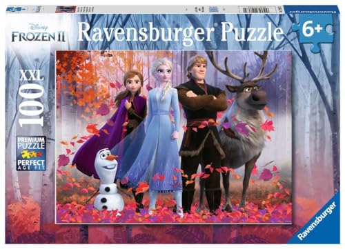Ravensburger Kinderpuzzle - 12867 Magie des Waldes - Disney Frozen-Puzzle für Kinder ab 6 Jahren, mit 100 Teilen im XXL-Format von Ravensburger