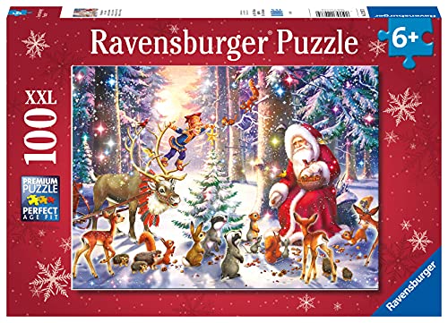 Ravensburger Kinderpuzzle - 12937 Waldweihnacht - Weihnachtspuzzle für Kinder ab 6 Jahren, mit 100 Teilen im XXL-Format von Ravensburger