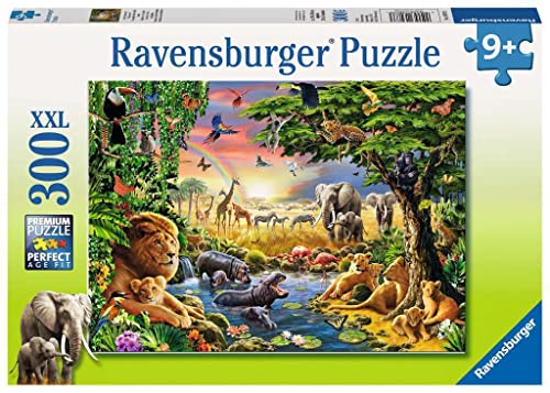 Ravensburger Kinderpuzzle 13073 - Abendsonne am Wasserloch - 300 Teile von Ravensburger