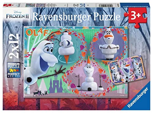 Ravensburger Kinderpuzzle - 05153 Alle lieben Olaf - Puzzle für Kinder ab 3 Jahren, Disney Frozen Puzzle mit 2x12 Teilen von Ravensburger