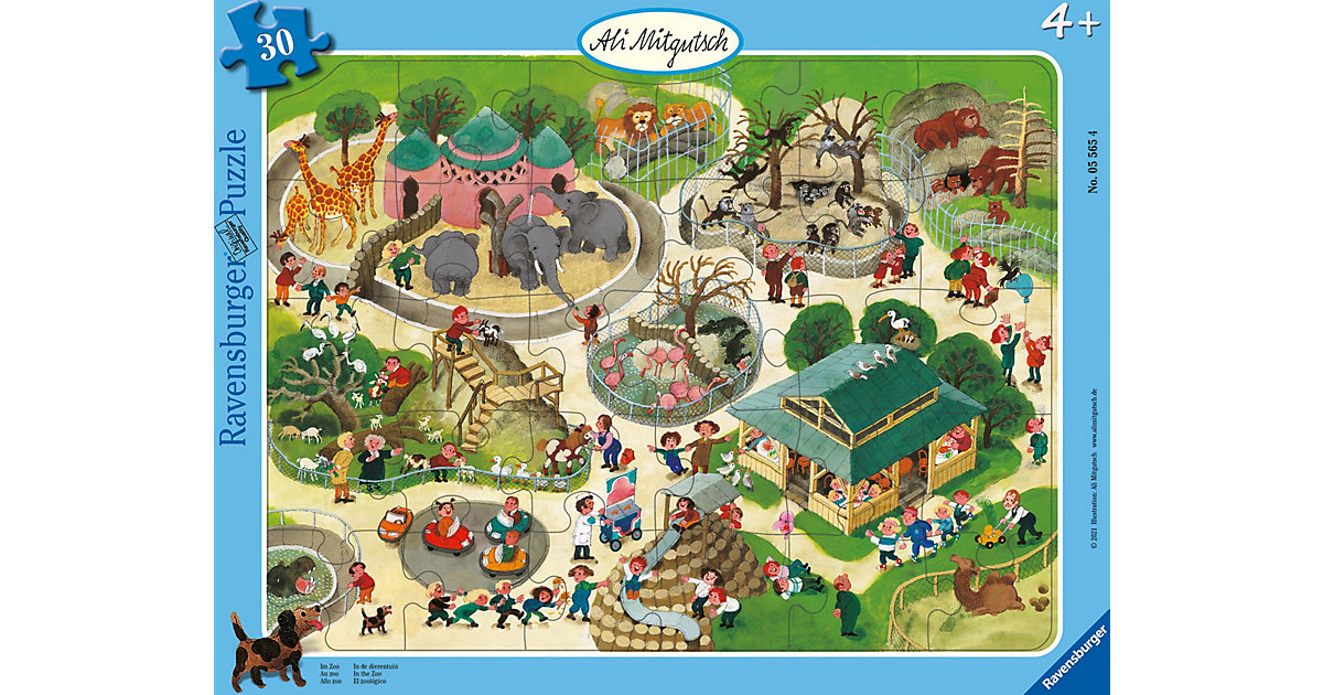 Ravensburger Kinderpuzzle - Ali Mitgutsch: Im Zoo - 30-48 Teile Rahmenpuzzle Kinder ab 4 Jahren  Kinder von Ravensburger