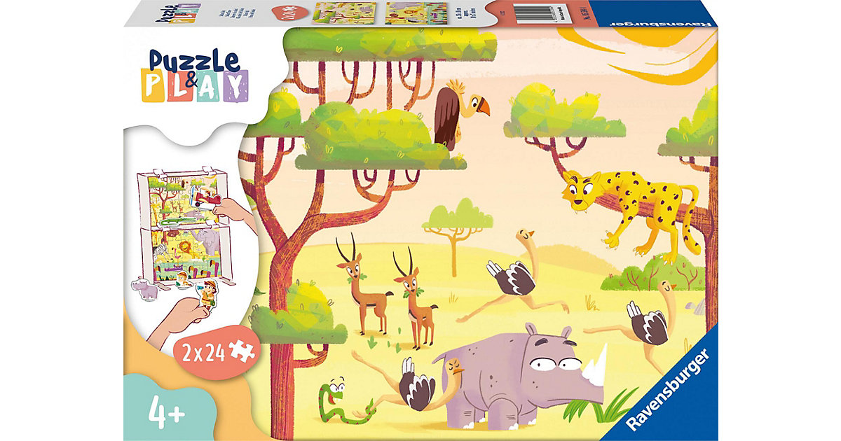 Ravensburger Kinderpuzzle Puzzle&Play - 2x24 Teile Puzzle Kinder ab 4 Jahre  Kinder von Ravensburger