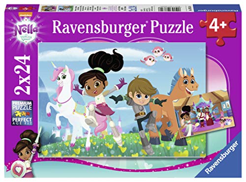 Ravensburger Kinderpuzzle Nella The Princess Knight/Nella Princesse Chevalier Ravensburger 07831 - Abenteuer drinnen und draußen, 2 x 24 Teile Puzzle von Ravensburger Kinderpuzzle