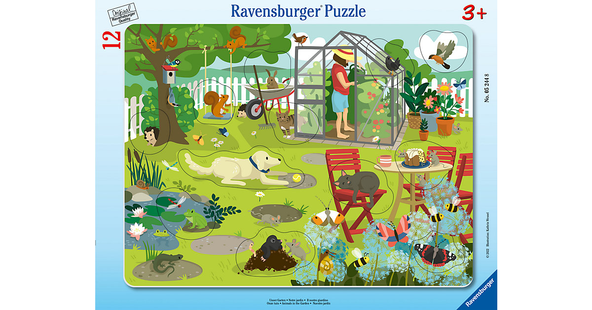 Ravensburger Kinderpuzzle - Unser Garten - 8-17 Teile Rahmenpuzzle Kinder ab 3 Jahren  Kinder von Ravensburger