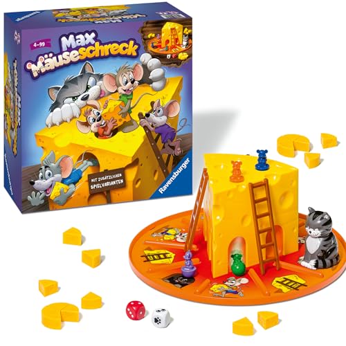 Ravensburger Kinderspiele 24562 - Max Mäuseschreck - Würfelspiel für 2 bis 4 Spieler, Kinderspiel ab 4 Jahren von Ravensburger