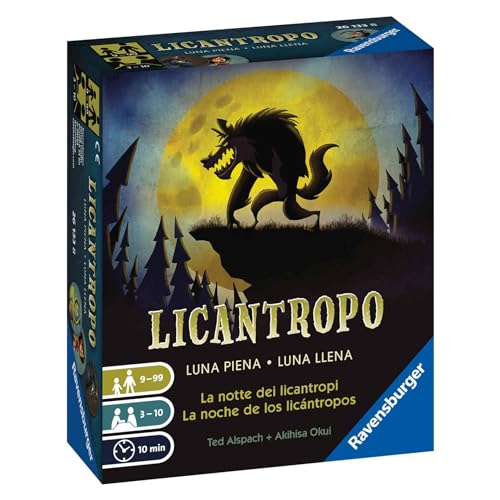 Ravenburger - Lykanrop, Vollmond, Kartenspiel für die ganze Familie, Strategiespiel, Spiel für Erwachsene und Kinder, Kinderspiel 9 Jahre, 3 bis 10 Spieler Ravenburger - Lykanrop, Vollmond, Kartenspiel für die ganze Familie, Strategiespiel, Spiel für Erwachsene und Kinder, Kinderspiel 9 Jahre, 3 bis 10 Spieler von Ravensburger