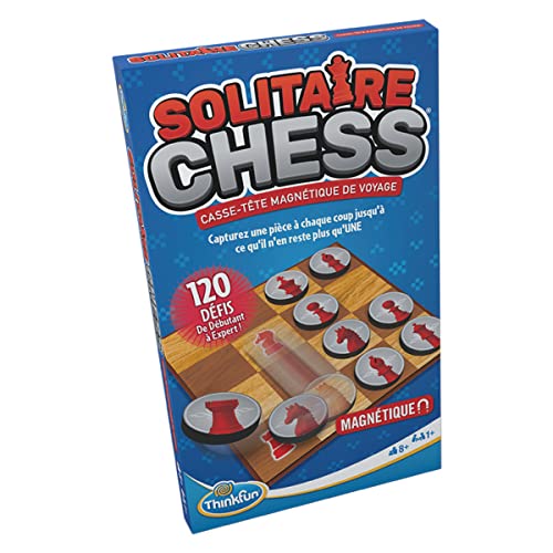 Ravensburger - Magnetisches Logikspiel - Thinkfun - Solitaire Chess - 120 Herausforderungen - 1 Spieler ab 8 Jahren - Reiseversion - 76517 - Französische Version von Ravensburger