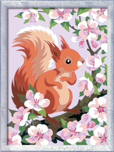 Ravensburger CreArt 20064 - Neugieriges Eichhörnchen - Malen nach Zahlen ab 9 Jahre, Malset mit Rahmen, Pinsel und Acrylfarben, Geschenk für Mädchen und Jungen, mit Glitzer von Ravensburger
