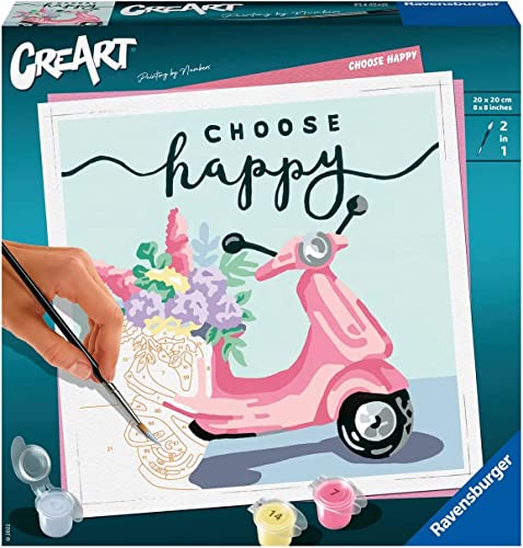 Ravensburger CreArt 20125 - Choose Happy - Malen nach Zahlen Erwachsene, DIY Malset mit Pinsel und Acrylfarben, Geschenk für Frauen und Männer, Malen für Erwachsene Ravensburger CreArt 20125 - Choose Happy - Malen nach Zahlen Erwachsene, DIY Malset mit Pinsel und Acrylfarben, Geschenk für Frauen und Männer, Malen für Erwachsene von Ravensburger