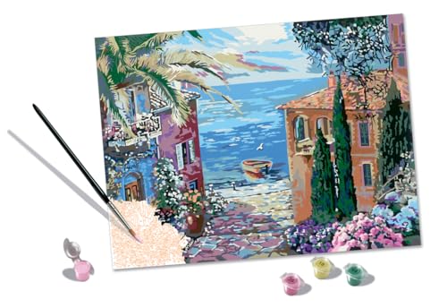 Ravensburger CreArt 20218 - Mediterrane Landschaft - Malen nach Zahlen Erwachsene, DIY Malset mit Pinsel und Acrylfarben, Geschenk für Frauen und Männer, Malen für Erwachsene von Ravensburger
