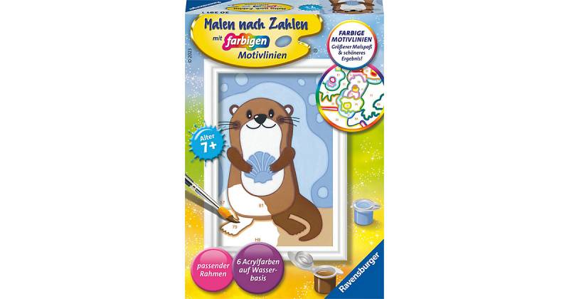 Ravensburger Malen nach Zahlen 20291 - Fröhlicher Otter - Kinder ab 7 Jahren von Ravensburger