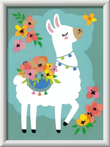 Ravensburger CreArt 20296 - No Probllama - Malen nach Zahlen Lama für Kinder ab 7 Jahre, Malset mit Rahmen, Pinsel und Acrylfarben, Geschenk für Mädchen und Jungen von Ravensburger