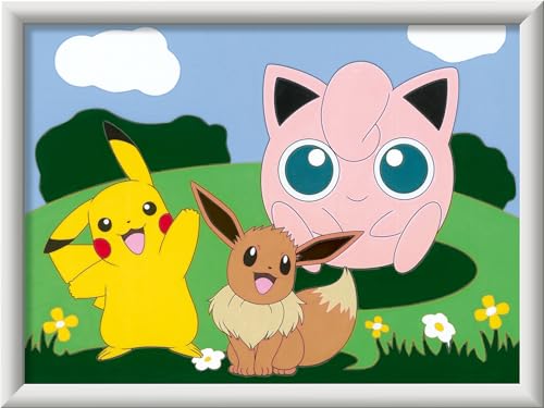 Ravensburger CreArt 20298 - Pokémon Abenteuer - Malen nach Zahlen Pokémon für Kinder ab 7 Jahre, Malset mit Rahmen, Pinsel und Acrylfarben, Geschenk für Jungen und Mädchen von Ravensburger