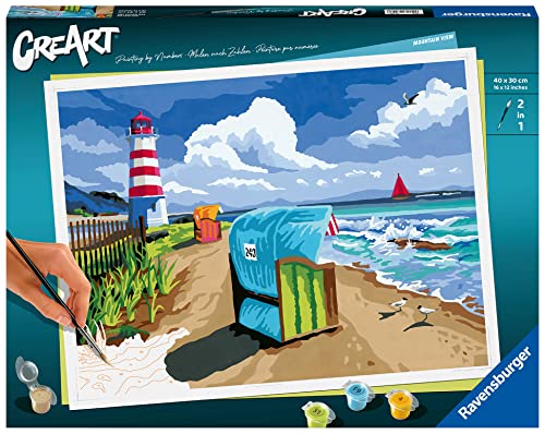 Ravensburger CreArt 23547 - Urlaub an der Ostsee - Malen nach Zahlen Erwachsene, DIY Malset mit Pinsel und Acrylfarben, Geschenk für Frauen und Männer, Malen für Erwachsene von Ravensburger
