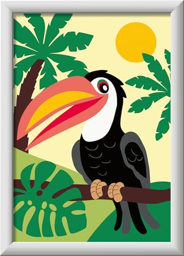 Ravensburger CreArt 23762 - Tukan im Dschungel - Malen nach Zahlen Vogel für Kinder ab 7 Jahre, Malset mit Rahmen, Pinsel und Acrylfarben, Geschenk für Mädchen und Jungen Ravensburger CreArt 23762 - Tukan im Dschungel - Malen nach Zahlen Vogel für Kinder ab 7 Jahre, Malset mit Rahmen, Pinsel und Acrylfarben, Geschenk für Mädchen und Jungen von Ravensburger