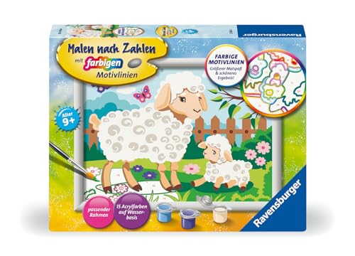 Ravensburger Malen nach Zahlen 23764 - Schaf mit Lämmchen - Kinder ab 9 Jahren von Ravensburger