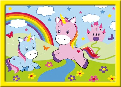 Ravensburger CreArt 27696 - Traumhafte Einhörner - Malen nach Zahlen für Kinder ab 7 Jahre, Malset mit Rahmen, Pinsel und Acrylfarben, Geschenk für Mädchen und Jungen von Ravensburger