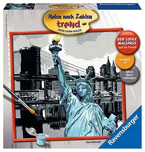 Ravensburger 28461 - Malen nach Zahlen Erwachsene New York - DIY Malen nach Zahlen für Erwachsene und Kinder ab 12 Jahren, Malset mit Leinwand und Pinsel, Silver von Ravensburger