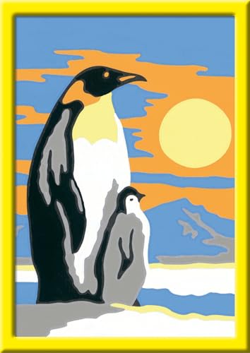 Ravensburger CreArt 28466 - Süße Pinguine - Malen nach Zahlen für Kinder ab 7 Jahre, Malset mit Rahmen, Pinsel und Acrylfarben, Geschenk für Mädchen und Jungen von Ravensburger