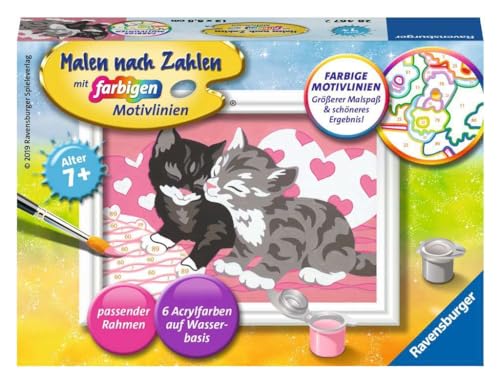 Ravensburger CreArt 28467 - Kuschelkatzen - Malen nach Zahlen Katzen für Kinder ab 7 Jahre, Malset mit Rahmen, Pinsel und Acrylfarben, Geschenk für Mädchen und Jungen Ravensburger CreArt 28467 - Kuschelkatzen - Malen nach Zahlen Katzen für Kinder ab 7 Jahre, Malset mit Rahmen, Pinsel und Acrylfarben, Geschenk für Mädchen und Jungen von Ravensburger