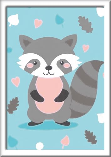 Ravensburger CreArt 28695 - Süßer Waschbär - Malen nach Zahlen für Kinder ab 7 Jahre, Malset mit Rahmen, Pinsel und Acrylfarben, Geschenk für Mädchen und Jungen von Ravensburger