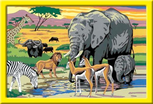 Ravensburger CreArt 28766 - Tiere in Afrika - Malen nach Zahlen für Kinder ab 11 Jahre, Malset mit Rahmen, Pinsel und Acrylfarben, Geschenk für Mädchen und Jungen Ravensburger CreArt 28766 - Tiere in Afrika - Malen nach Zahlen für Kinder ab 11 Jahre, Malset mit Rahmen, Pinsel und Acrylfarben, Geschenk für Mädchen und Jungen von Ravensburger
