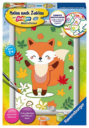Ravensburger CreArt 28777 - Süßer Fuchs - Malen nach Zahlen für Kinder ab 7 Jahre, Malset mit Rahmen, Pinsel und Acrylfarben, Geschenk für Mädchen und Jungen Ravensburger CreArt 28777 - Süßer Fuchs - Malen nach Zahlen für Kinder ab 7 Jahre, Malset mit Rahmen, Pinsel und Acrylfarben, Geschenk für Mädchen und Jungen von Ravensburger