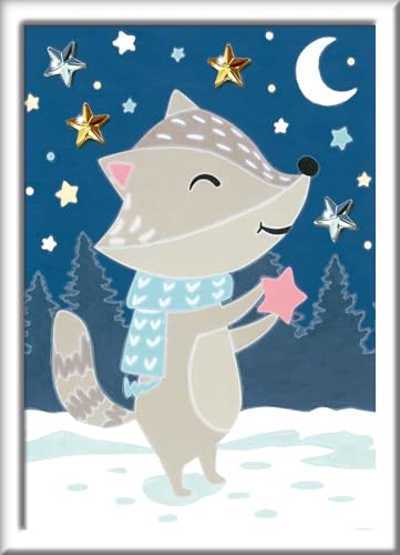 Ravensburger CreArt 28778 - Gute Nacht, Kleiner Dachs - Malen nach Zahlen ab 7 Jahre, Malset mit Rahmen, Pinsel und Acrylfarben, Geschenk für Mädchen und Jungen, mit Glitzer Ravensburger CreArt 28778 - Gute Nacht, Kleiner Dachs - Malen nach Zahlen ab 7 Jahre, Malset mit Rahmen, Pinsel und Acrylfarben, Geschenk für Mädchen und Jungen, mit Glitzer von Ravensburger