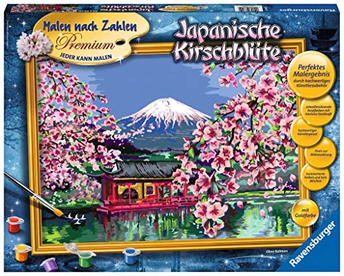 Ravensburger Malen nach Zahlen 28841 - Japanische Kirschblüte - Für Erwachsene und Kinder ab 14 Jahren, 50 x 80 cm von Ravensburger