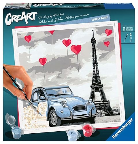 Ravensburger CreArt 28996 - Liebe in Paris - Malen nach Zahlen Erwachsene, DIY Malset mit Pinsel und Acrylfarben, Geschenk für Frauen und Männer, Malen für Erwachsene Ravensburger CreArt 28996 - Liebe in Paris - Malen nach Zahlen Erwachsene, DIY Malset mit Pinsel und Acrylfarben, Geschenk für Frauen und Männer, Malen für Erwachsene von Ravensburger