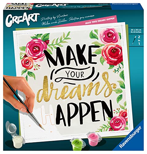 Ravensburger CreArt 29028 - Make Your Dreams Happen - Malen nach Zahlen Erwachsene, DIY Malset mit Pinsel und Acrylfarben, Geschenk für Frauen und Männer, Malen für Erwachsene Ravensburger CreArt 29028 - Make Your Dreams Happen - Malen nach Zahlen Erwachsene, DIY Malset mit Pinsel und Acrylfarben, Geschenk für Frauen und Männer, Malen für Erwachsene von Ravensburger