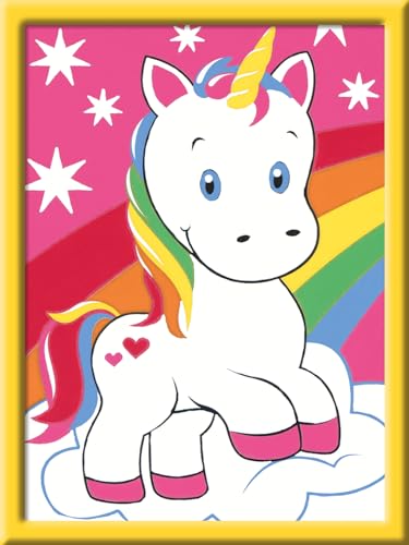 Ravensburger CreArt 29603 - Süßes Einhorn - Malen nach Zahlen für Kinder ab 7 Jahre, Malset mit Rahmen, Pinsel und Acrylfarben, Geschenk für Mädchen und Jungen von Ravensburger