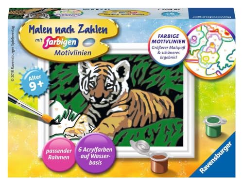 Ravensburger CreArt 29605 - Süßer Tiger - Malen nach Zahlen Tiger für Kinder ab 9 Jahre, Malset mit Rahmen, Pinsel und Acrylfarben, Geschenk für Mädchen und Jungen Ravensburger CreArt 29605 - Süßer Tiger - Malen nach Zahlen Tiger für Kinder ab 9 Jahre, Malset mit Rahmen, Pinsel und Acrylfarben, Geschenk für Mädchen und Jungen von Ravensburger