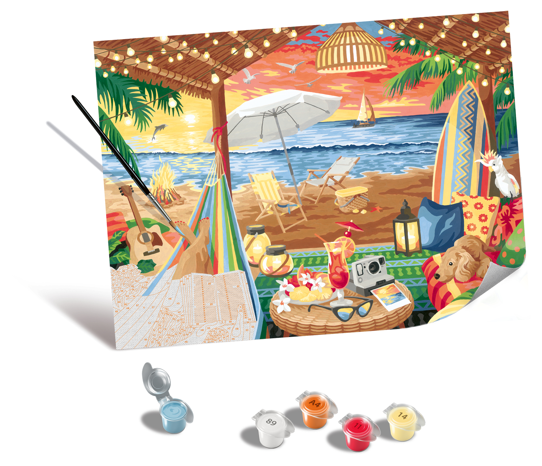 Ravensburger Malen nach Zahlen - CreArt - Leinwand Edition - Gemütliche Strandhütte Ravensburger-23911 von Ravensburger