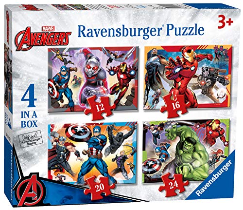 Ravensburger Marvel Avengers 4 in Box (12, 16, 20, 24 Pieces) Jigsaw Puzzles for Kids Age 3 Years Up von Ravensburger