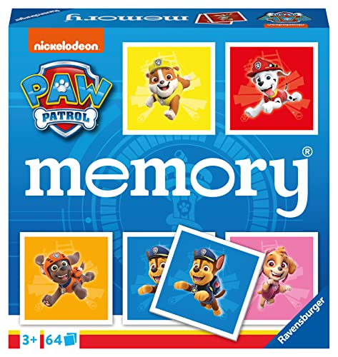 Ravensburger - 20887 - Paw Patrol memory®, der Spieleklassiker für alle Fans der TV-Serie Paw Patrol, Merkspiel für 2-8 Spieler ab 3 Jahren von Ravensburger