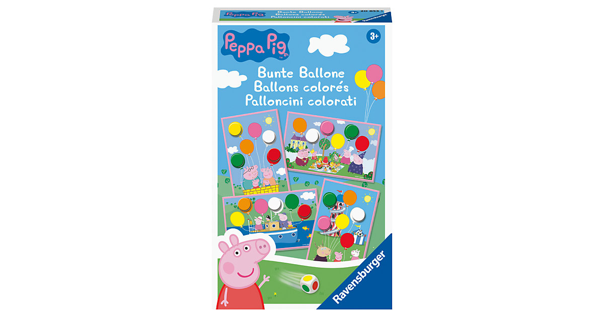 Ravensburger Mitbringspiel – 20853 – Peppa Pig Bunte Ballone – Lustiges Farbwürfelspiel Kinder ab 3 Jahren Kleinkinder Ravensburger Mitbringspiel – 20853 – Peppa Pig Bunte Ballone – Lustiges Farbwürfelspiel Kinder ab 3 Jahren Kleinkinder von Ravensburger