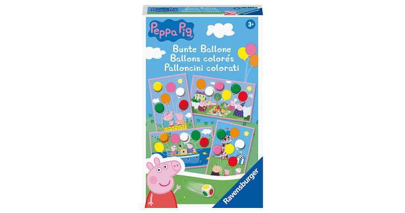 Ravensburger Mitbringspiel – 20853 – Peppa Pig Bunte Ballone – Lustiges Farbwürfelspiel Kinder ab 3 Jahren  Kleinkinder von Ravensburger