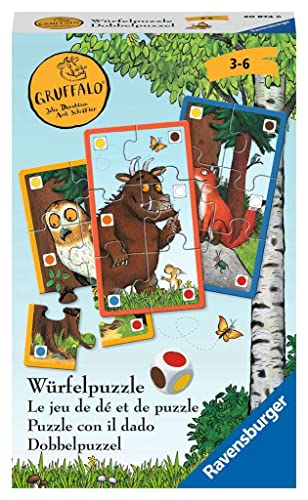 Ravensburger Mitbringspiel 20874 Der Grüffelo Würfelpuzzle Lustiges Würfel- und Sammelspiel mit dem Grüffelo für Kinder ab 3 Jahren von Ravensburger
