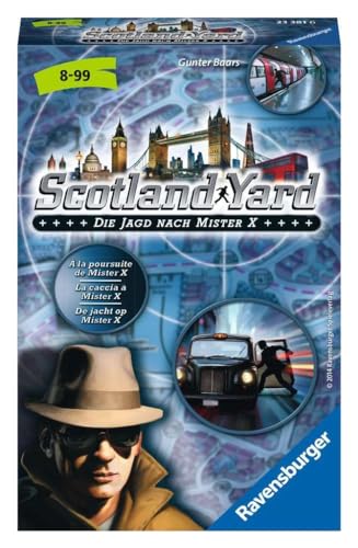 Ravensburger 23381 - Scotland Yard, Mitbringspiel für 2-4 Spieler, Kinderspiel ab 8 Jahren, kompaktes Format, Reisespiel, Brettspiel Ravensburger 23381 - Scotland Yard, Mitbringspiel für 2-4 Spieler, Kinderspiel ab 8 Jahren, kompaktes Format, Reisespiel, Brettspiel von Ravensburger
