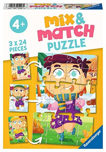 Ravensburger Kinderpuzzle - 05196 Mix&Match Kunterbunte Kleider - Puzzle für Kinder ab 4 Jahren, mit 3x24 Teilen von Ravensburger