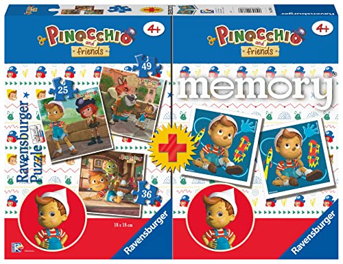 Ravensburger - Multipack Memory® und Pinocchio-Puzzle, Puzzle und Spiel für Kinder, Empfohlenes Alter 4+, 20861 6 von Ravensburger