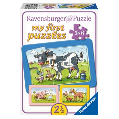 Ravensburger My first Puzzle - Rahmenpuzzle Gute Tierfreunde, 3x 6 Teile von Ravensburger