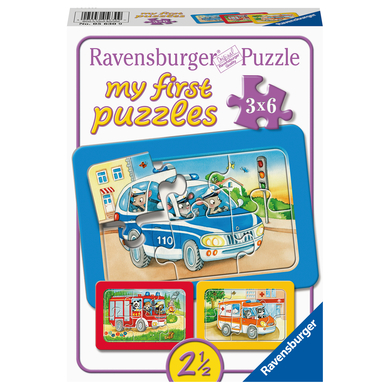 Ravensburger My first Puzzle - Rahmenpuzzle Tiere im Einsatz, 3x6 Teile von Ravensburger