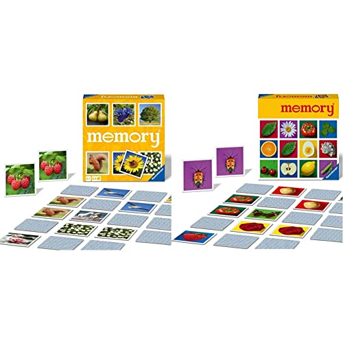 Ravensburger Natur Memory - 20881 - der Spieleklassiker für alle Naturfreunde, Merkspiel für 2-8 Spieler ab 6 Jahren & Memory 20889 Classic Memory, Neuauflage des Spieleklassikers 1969 von Ravensburger