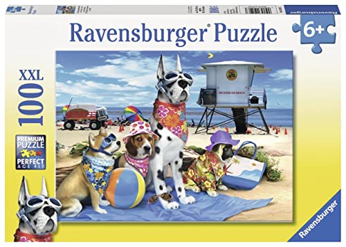 Ravensburger - No Dogs on the Beach - Puzzle mit Hunden - 100 XXL Teile von Ravensburger