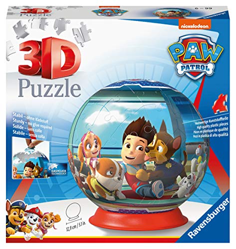 Ravensburger 3D Puzzle 12186 - Puzzle-Ball Paw Patrol - Puzzleball aus dreidimensionalen Puzzleteilen -Geschenkidee für Kinder ab 6 Jahren von Ravensburger Kinderpuzzle
