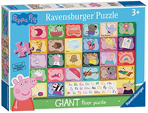 Ravensburger Peppa Pig Alphabet, 24-teiliges riesiges Bodenpuzzle für Kinder ab 3 Jahren – Lernspielzeug für Kleinkinder von Ravensburger