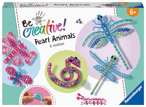 Ravensburger BeCreative Pearl Animals - Bastelset für Kinder ab 6 Jahre, Perlentiere basteln für Mädchen und Jungen - Perlen Set - 18247 - Geburtstagsgeschenke, Deko selber basteln von Ravensburger